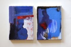 ŽELJKA GRADSKI - Kind'a blue (jazz at midnight), 2016., diptih, kombinirana tehnika., 18x28x2cm