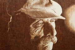 ŽELJKO STRELEC - I, 2014., šperploča-pirografija, 50x50cm