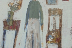 BRANKA DUBOVAC - Autoportret (u ateljeu), 2017., akril na papiru, 31x23,5cm