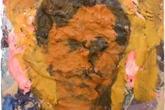 BRUNO NJEŽIĆ - Smeđi autoportret, 2017., slika: akril na drvetu, 20x20cm