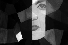 DIJANA NAZOR - Skriveni autoportret u zrcalu, 2015., dvostruka slika: akril/platno, 120x80cm