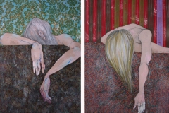 LENA KRAMARIĆ - This is you 1&2 (Hidden), 2015., diptih, kombinirana tehnika, 100x70cm