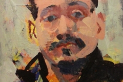 MIHOVIL DOROTIĆ - Autoportret, 2017., slika: akril/platno, 30x24cm