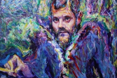 VJERAN ČENGIĆ - Autoportret 1, 2017., slika: akril/platno, 90x70cm