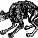 Pas, 1965.; linorez, iz mape 'Bestijarij'