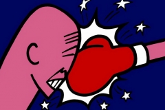 Tras!, 1999, acrylic on cardboard