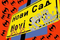 -Babich was here, 2003,70x100 cm, fluo acrylic on canvas