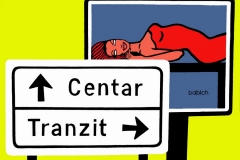 Transit woman, 2003, 70x100 cm, fluo acrylic on canvas