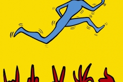 Run! Run!, 2003, 70x70 cm, acrylic on PVC