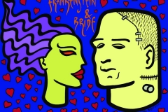 Frankeinstein & bride, 2004, 50x70 cm, acrylic on canvas