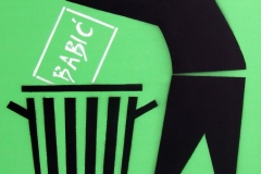 Babich in garbage, 2014, 80 x 60 cm, acrylic and spray on canvas