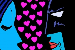 Batman visiting girl, digital print