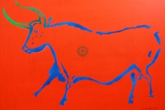 Cow from Lascaux (version II)-70x100 cm, acrylic and spray on canvas