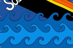 S.O.S., 2016, 220 x 150 cm, acrylic on mesh banner