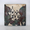 Grozdana Korpar - Samoborski muzej, 2001., samotirana glazirana ploča, raku, 28,5x28,5.jpg