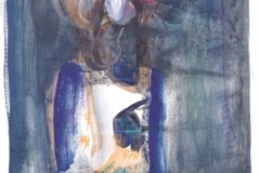 Čovjek sa čašom (27), 1950-55., tempera, močilo i papir, 67,5x50cm