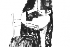 Žena 6 (Z143), 1950., crna tempera, močilo, papir, 42x29,5cm