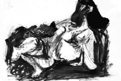 Akt 11 (Z162), 1950., močilo, crna tempera papir, 29,5x41,8cm