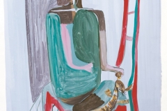 Dječak s mačkom (16), 1950-1955, tempera, močilo, papir, 86x61cm