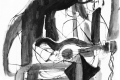 Gitarista 8 (Z92), 1950., tuš, pero, močilo, papir, 425x300cm
