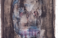 Glava (24), 1950, močilo, tempera papir, 60x42cm