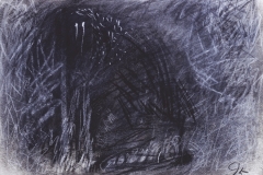 Pas (424), 1995., ugljen, pastel, papir, 57x76cm