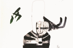 Pušač, oko 1978., tuš, pero, papir, 44x63cm