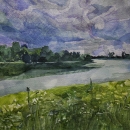 Neodređeno doba dana 1, akvarel na papiru, 38x56