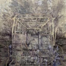 Autobus, srpanj 2013., kombinirana tehnika na papiru i mediapanu, 130x150