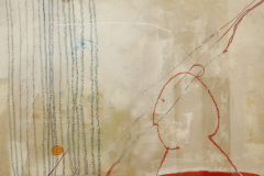 Rekli su da će sutra kiša - akril, kreda, pastele,  marker na papiru, 70x100cm, 2019.