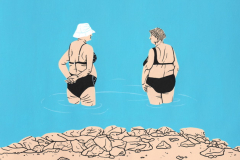 Babe s plaže - akril na papiru, 29,7 x 42 cm, 2022.