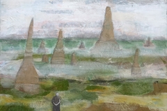 Bagan archaeological zone (Myanmar) - collage on canvas, 60×50cm, 2015.