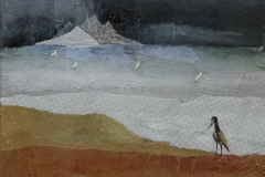 Before the storm 2 - collage on canvas, 40x40cm