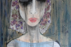 Crying inside out - collage on canvas, 60x80cm, 2016.