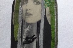 I cut my own hair - collage on paper, 18x24cm, 2014.