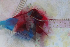 I started in a hole - collage on canvas, 60x60cm, 2014.