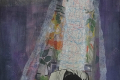 Reflection of sadness - collage on canvas, 60x80cm, 2016.