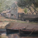 Primorski krajolik s barkama - Povile, oko 1915.-1918.
