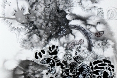 Ana Sladetić - Deset; crni tuš, bijeli tuš, kemijska olovka, flomaster, 36x24.7cm, 2018.