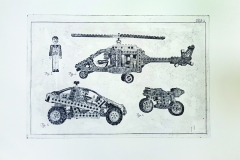 Miran Šabić - Lego Technic; bakropis/suha igla, 49x69cm, 2018.