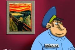 Nik Titanik - Karikature na temu umjetnosti; karikature crtane rukom digitalnim alatima, 21x30cm, 2005-2018.