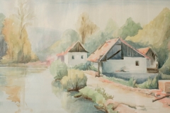 Rastoke - akvarel, 1995., 42x75cm