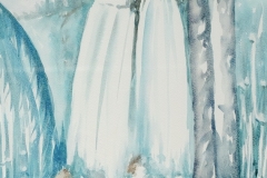 Slapovi Krke, akvarel 2015., 58x36cm