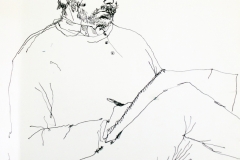 Željko Senečić – Autoportret, 1988., crtež tušem/papir, 28x26cm, Gradski muzej Omiš
